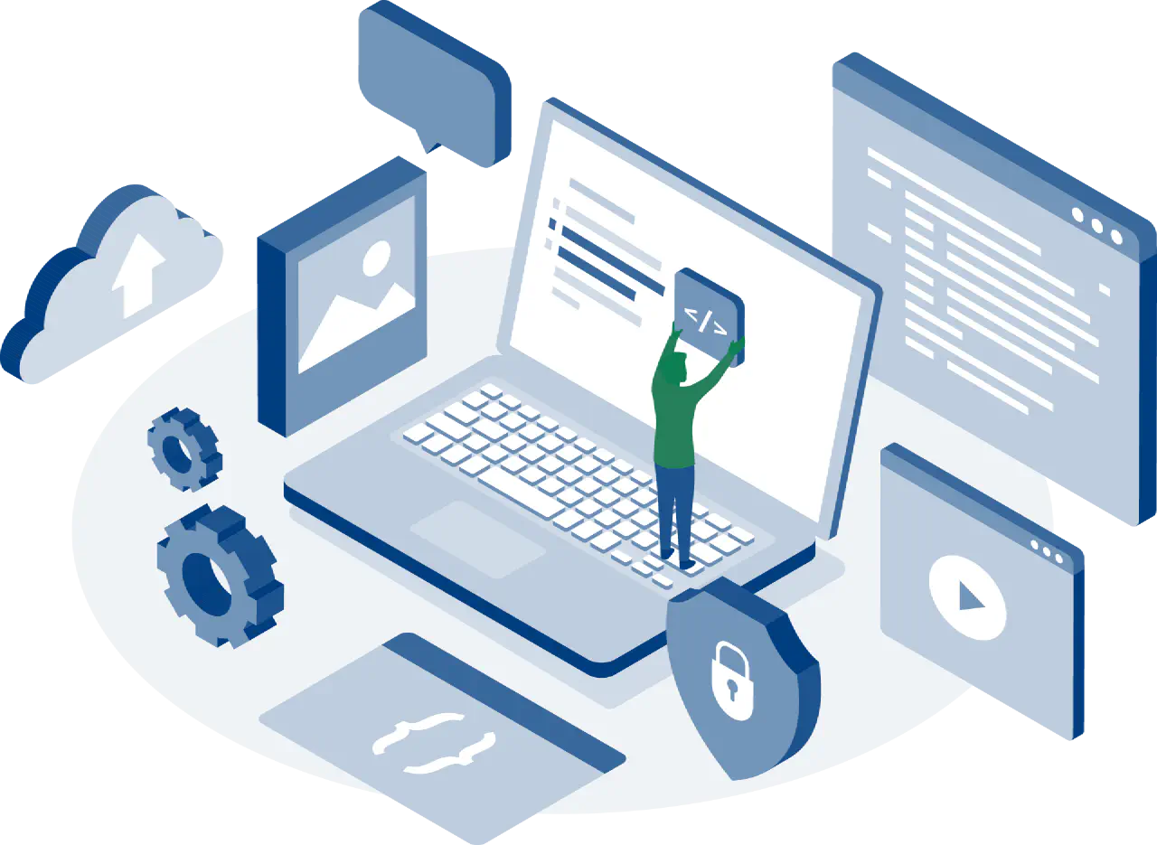 illustration of technology at work